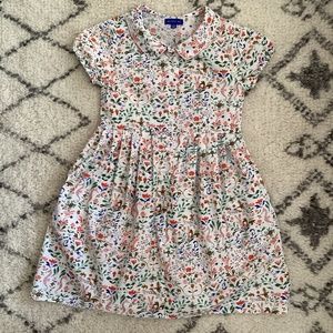 100% cotton floral/bunny/seahorse print dress 8Y